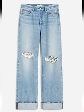 Madewell Wide Leg Cuffed Jeans